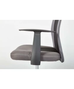 Poltroncina ufficio nera con braccioli e ruote, 55x54,5x85-95 cm